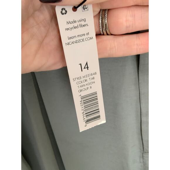 Nic + Zoe Soft Drape Wide-Leg‎ Pant In Tarragon NWT size 14 - Picture 4 of 9